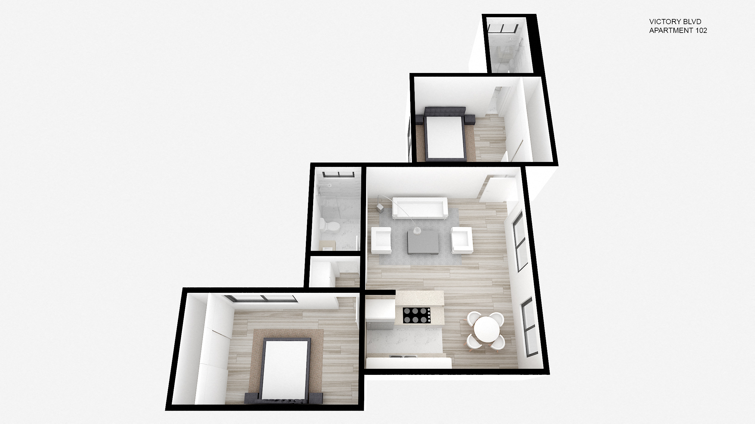 Floor plan for 2 beds, 2 baths, 924 sqft